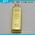 Newest Design Golden USB Flash Drive Pen Drive 8GB 16GB Gold Bar USB 2.0 Flash Memory Pendrive